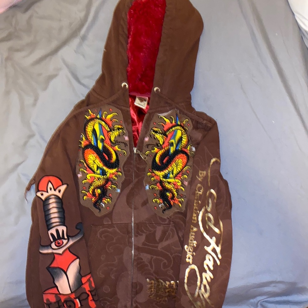 Vintage EdHardy zip up jacket size xs womens